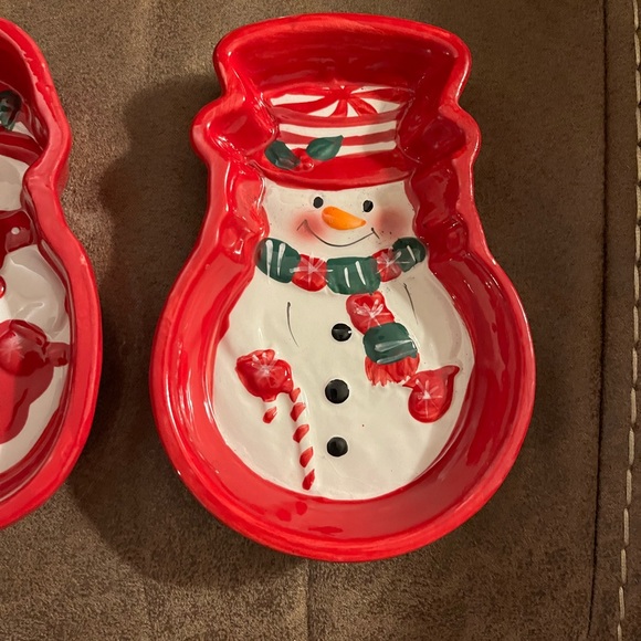 Glittering Goodies Ceramic Ramekins Red Snowmen 2 Pack Christmas Holiday - Picture 4 of 15